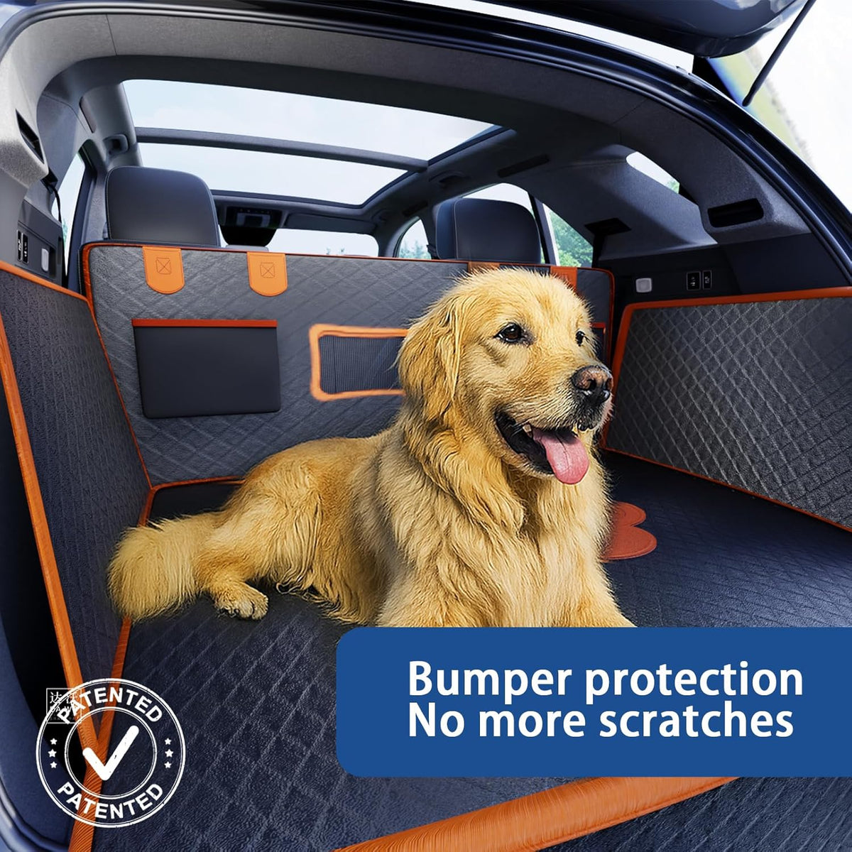 SUV Cargo Liner for Dogs, PU Leather Waterproof Pet Trunk Cargo Cover Dog Seat Mat for SUVs Sedans