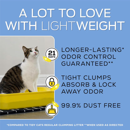 Purina Tidy Cats LightWeight Free and Clean Unscented, Multi-Cat, Clumping, 99.9 Percent Dust Free