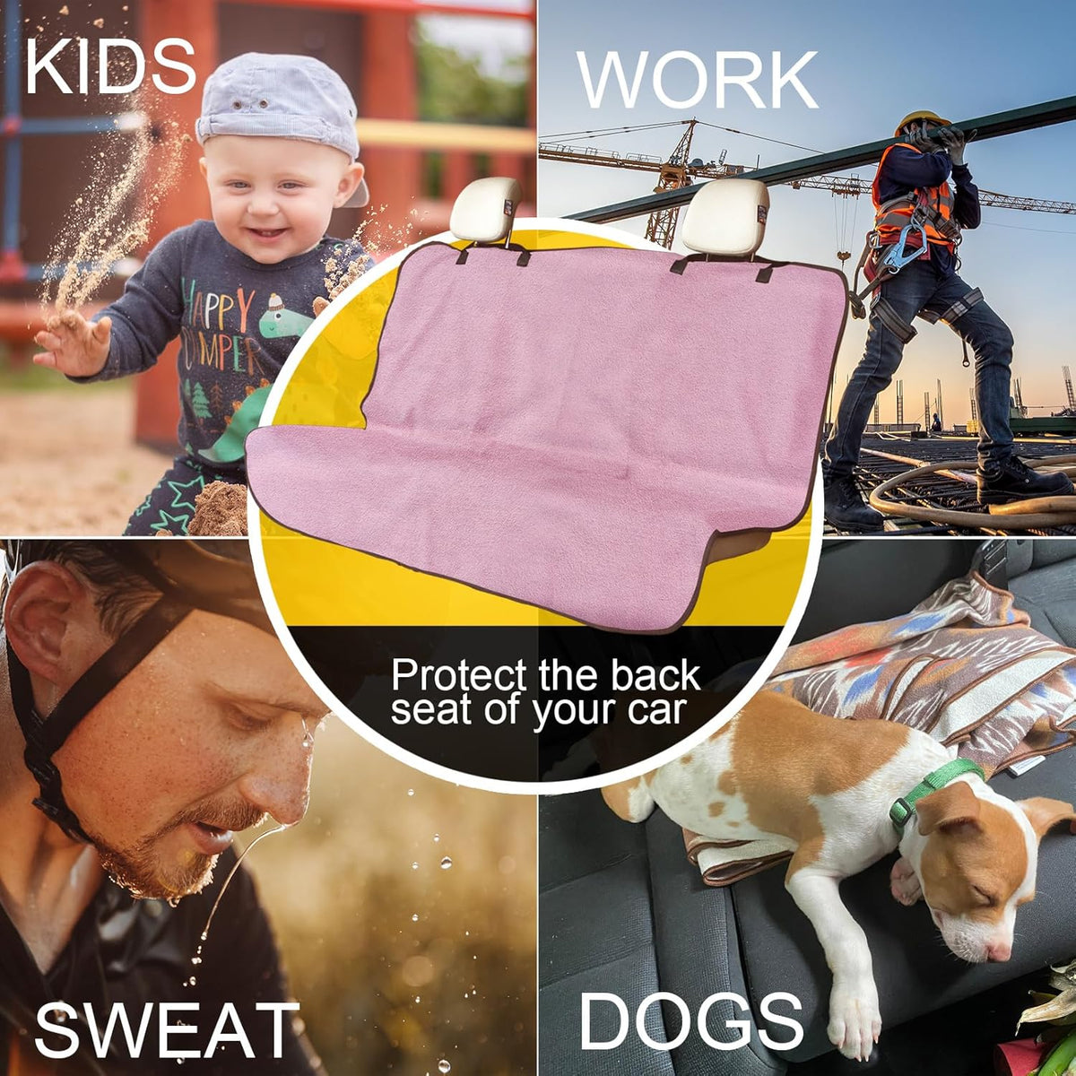 Back Seat Cover for Car Trucks Van SUV,Waterproof Rear Bench Towel Seat Covers for Dogs and