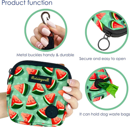 Dog Treat Pouch for Pet Walking and Training with Clicker Poop Bags Small Fanny Zipper Pack Holder