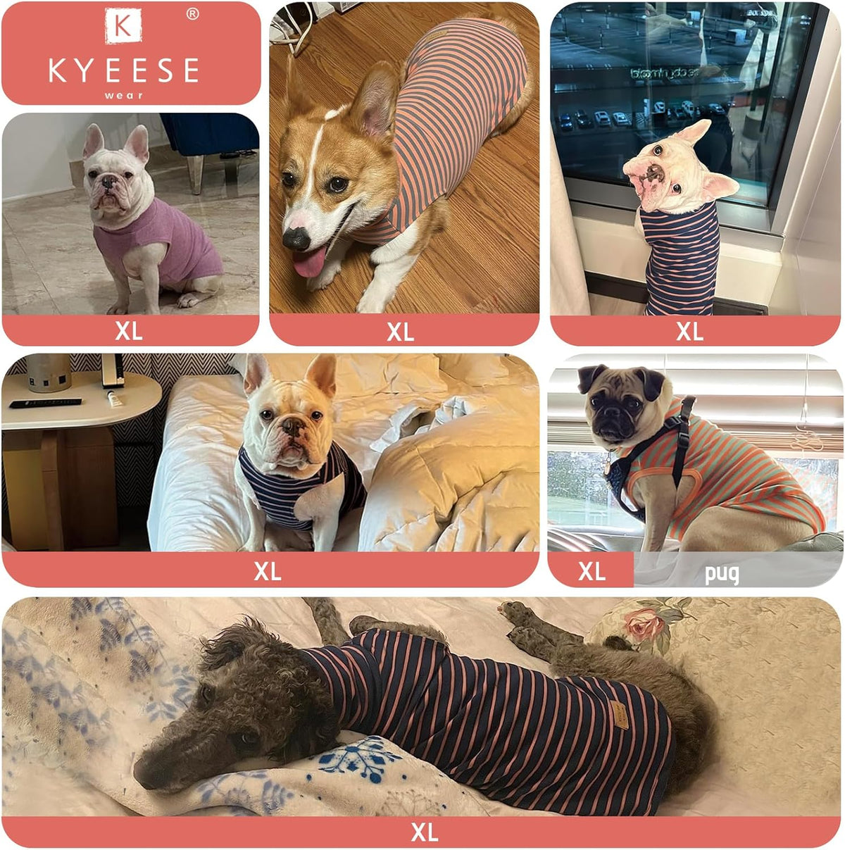 KYEESE 2Pack Dog Sweater Warm Dogs Clothes Stretchy Dachshund Clothes Turtleneck Dog Sweaters for