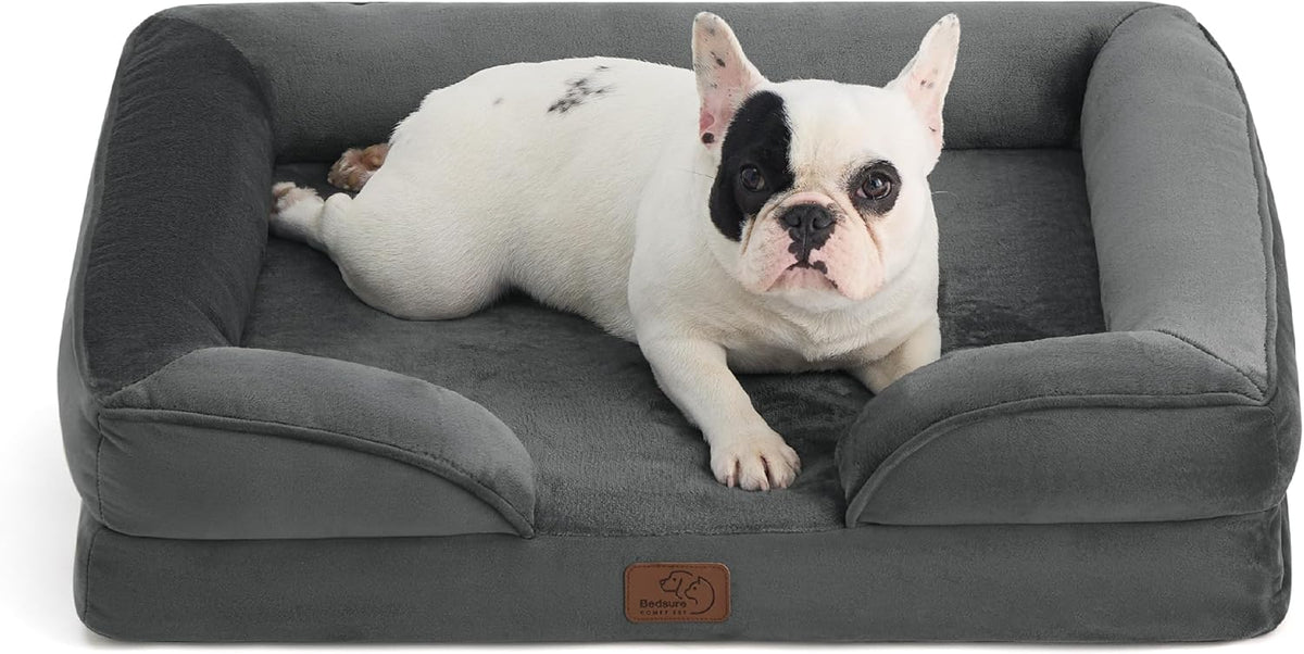 Bedsure Orthopedic Dog Bed Medium Size Dogs - Washable Medium Dog Cat Bed Waterproof, Comfort Pet
