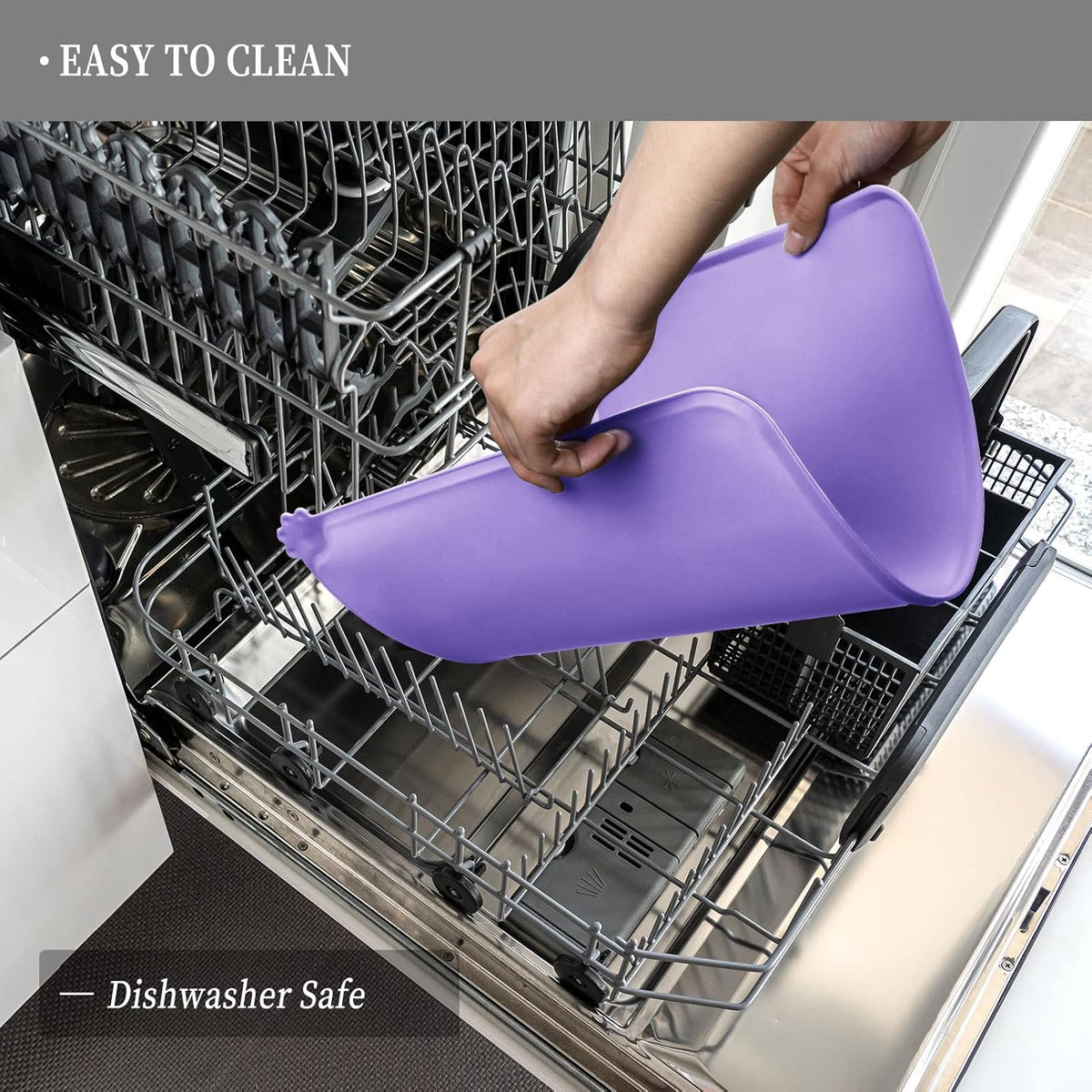 Waterproof Pet Feeding Mat with High Raised Edges, Heavier and Thicker Placemats for Cat Dog Water