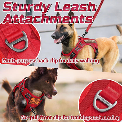 rabbitgoo Tactical Dog Harness for Small Dogs, No Pull Military Service Vest with Handle & Molle
