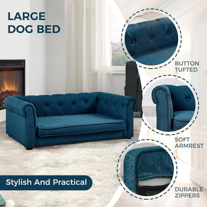 Dog Sofa Couch for Medium to Large Dogs, 31" Memory Foam Dog Couch with Washable Fabric, Removable