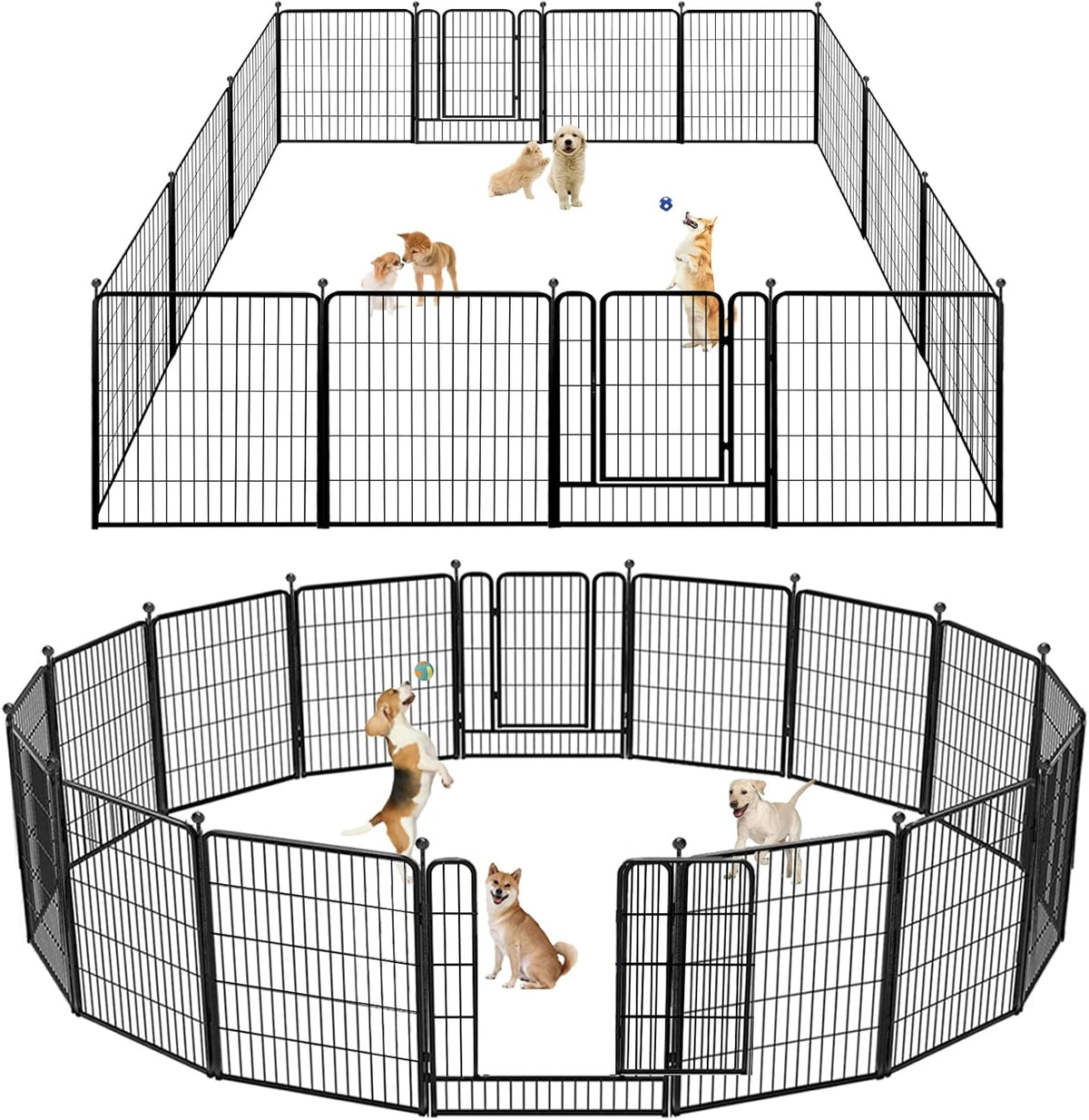 Dog Playpen 32 inch 20 Panels Indoor Outdoor Dog Pen for Medium/Small Dogs Heavy Duty Metal Dog