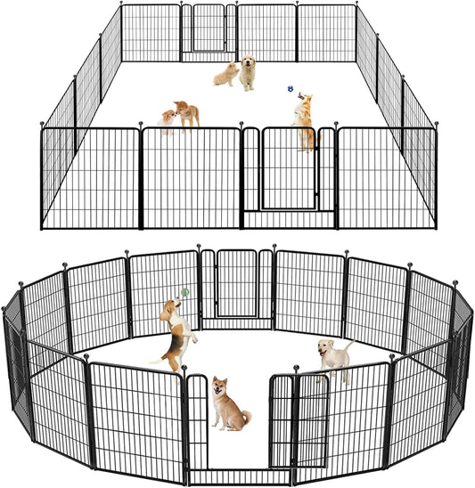 Dog Playpen 32 inch 20 Panels Indoor Outdoor Dog Pen for Medium/Small Dogs Heavy Duty Metal Dog