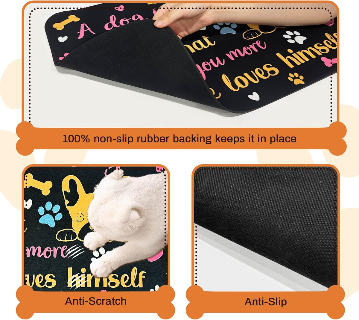 Pet Feeding Mat for Floors Waterproof Dog Mat for Food and Water Absorbent Quick Dry Non Slip mat