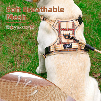 PUPTECK No Pull Dog Harness Medium Sized, Adjustable Reflective Dog Harness with Handle Easy