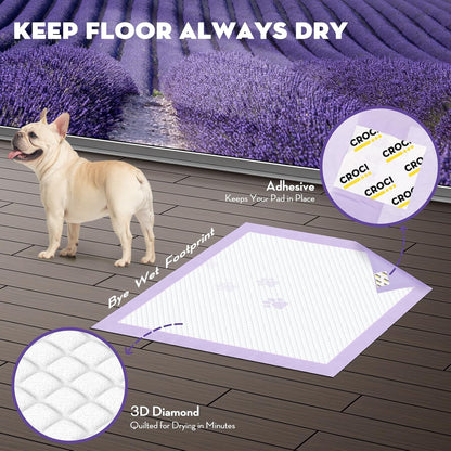 CROCI Puppy Pads 22x22in Small with Adhesive Tabs, Dog Pee Pads Absorbs Up to 3 Cups Potty