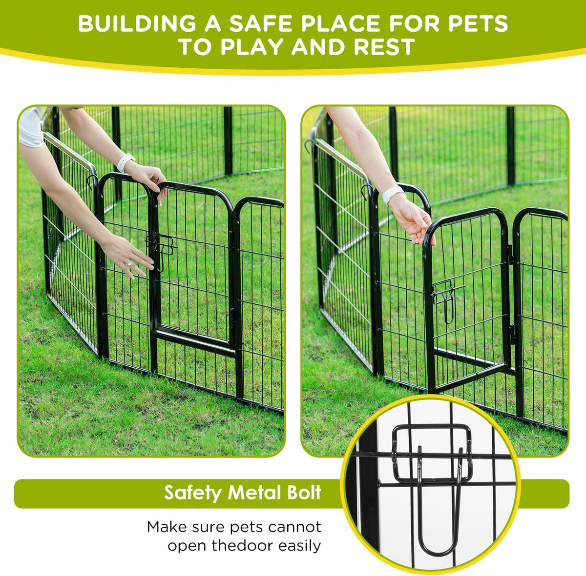 BestPet | Dog Playpen | 24 Inch, 12 Panels | Heavy Duty Metal Pet Exercise Pen | Indoor Outdoor