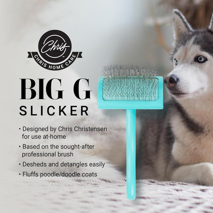 Chris Christensen Big G Dog Slicker Brush for Dogs (Goldendoodles, Labradoodles, Poodles), Groom