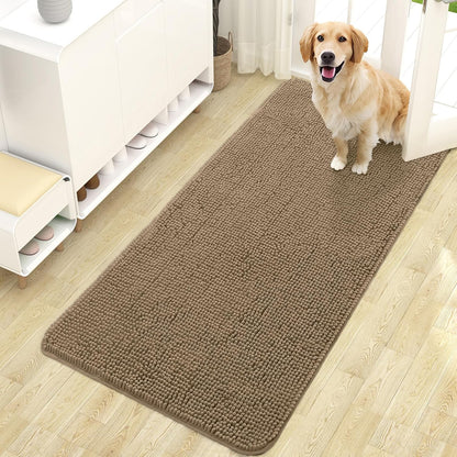 OLANLY Dog Door Mat for Muddy Paws 47x24, Absorbs Moisture and Dirt, Absorbent Non-Slip Washable