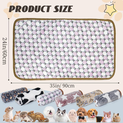 6 Pcs Washable Guinea Pig Blankets Absorbent Small Animal Fleece Bedding Cage Liners Reusable Pet