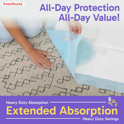 PETSWORLD Enormous Dog Training & Potty Pads, 37x54 inch - Tear Resistant with Strong Leak-Proof