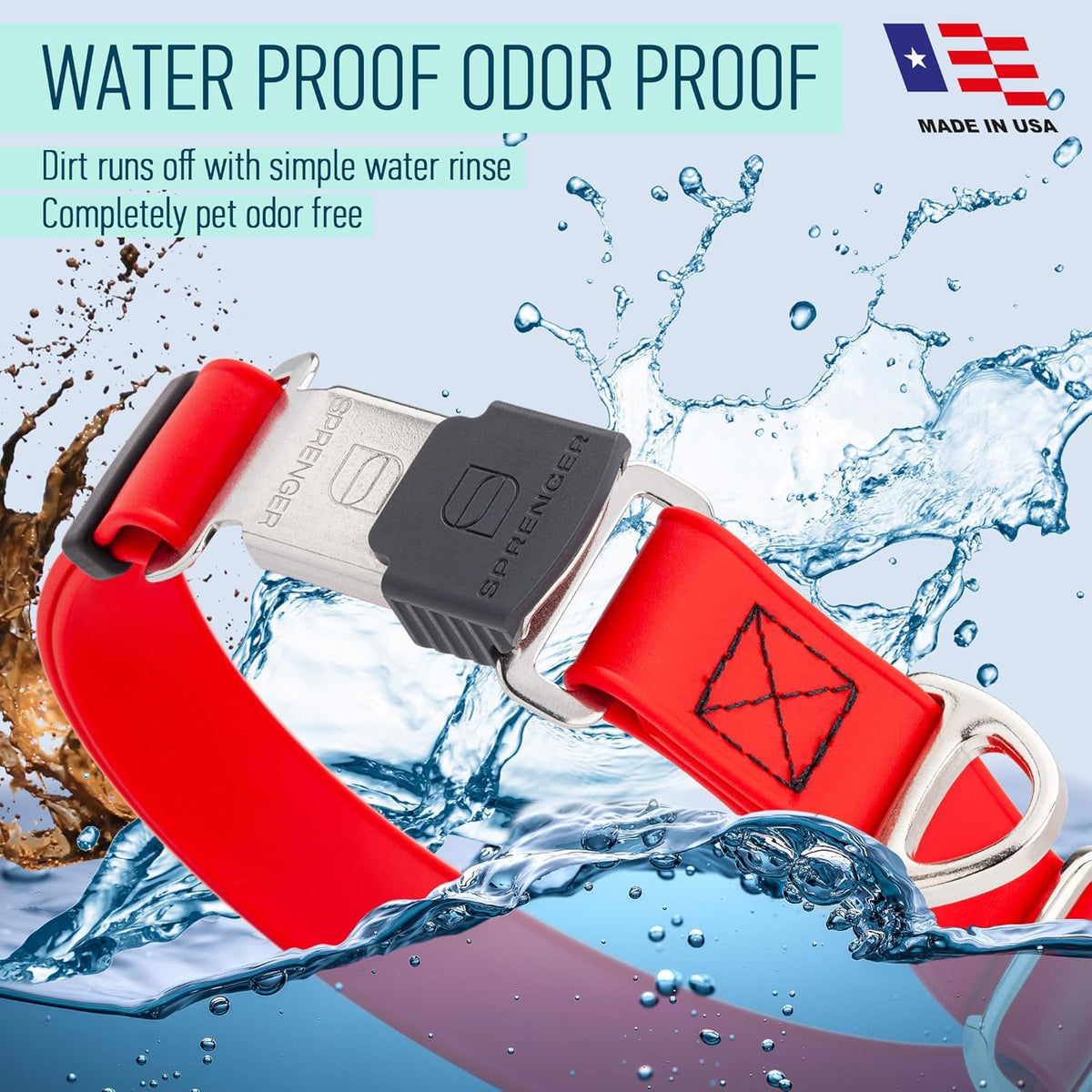 Dogline Biothane Waterproof Dog Collar with Herm Sprenger Stainless Steel Quick Release Buckle