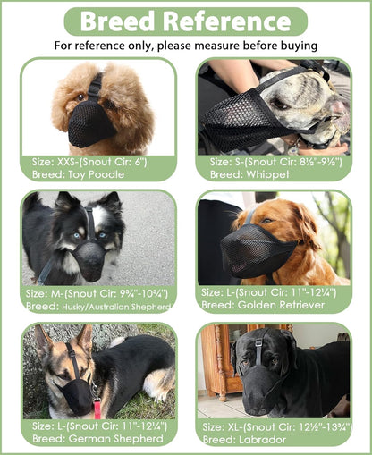 Mayerzon Dog Muzzle, Patented Soft Mesh Muzzle for Small Medium Large Dogs for Scavenging Biting
