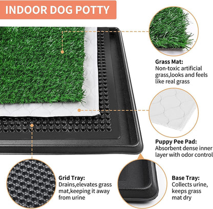 Dog Grass Pet Loo Indoor/Outdoor Portable Potty, Dog Litter Box, Artificial Grass Patch Bathroom