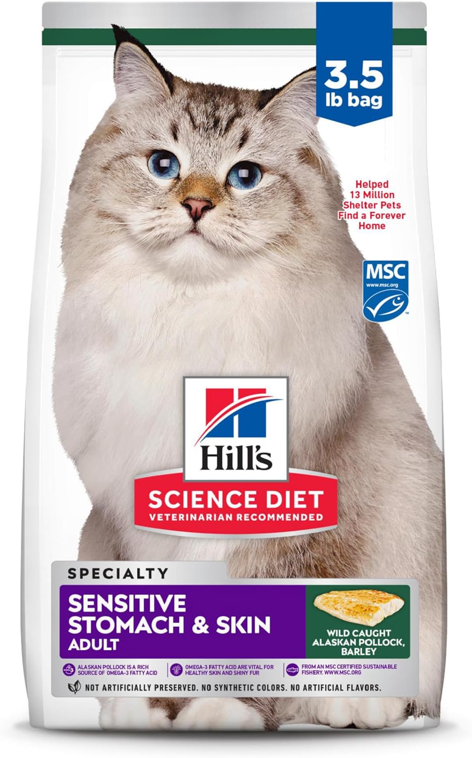 Hill's Science Diet Sensitive Stomach & Skin, Adult 1-6, Stomach & Skin Sensitivity Support, Dry