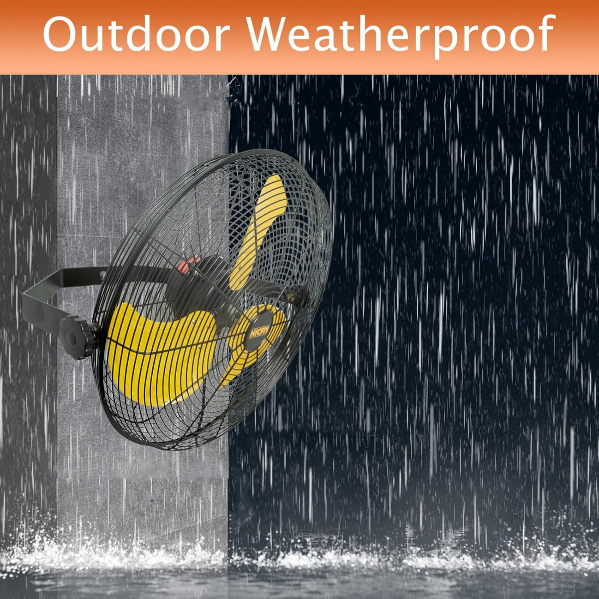 HiCFM 5100 CFM 20 inch Outdoor Wall Mount Fan, 3-Speed High Velocity Weatherproof Wall-mounted Fan