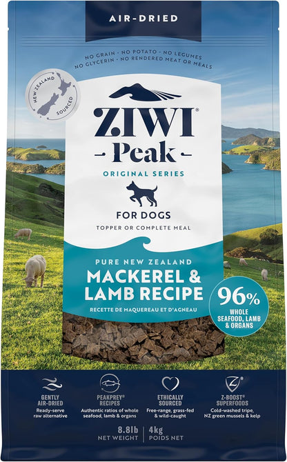 ZIWI Peak Air-Dried Dog Food – Mackerel & Lamb - All Natural, High Protein, Grain Free, Limited