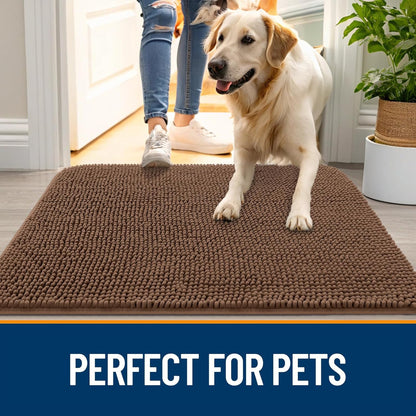 OLANLY Dog Door Mat for Muddy Paws 24x16, Absorbs Moisture and Dirt, Absorbent Non-Slip Washable