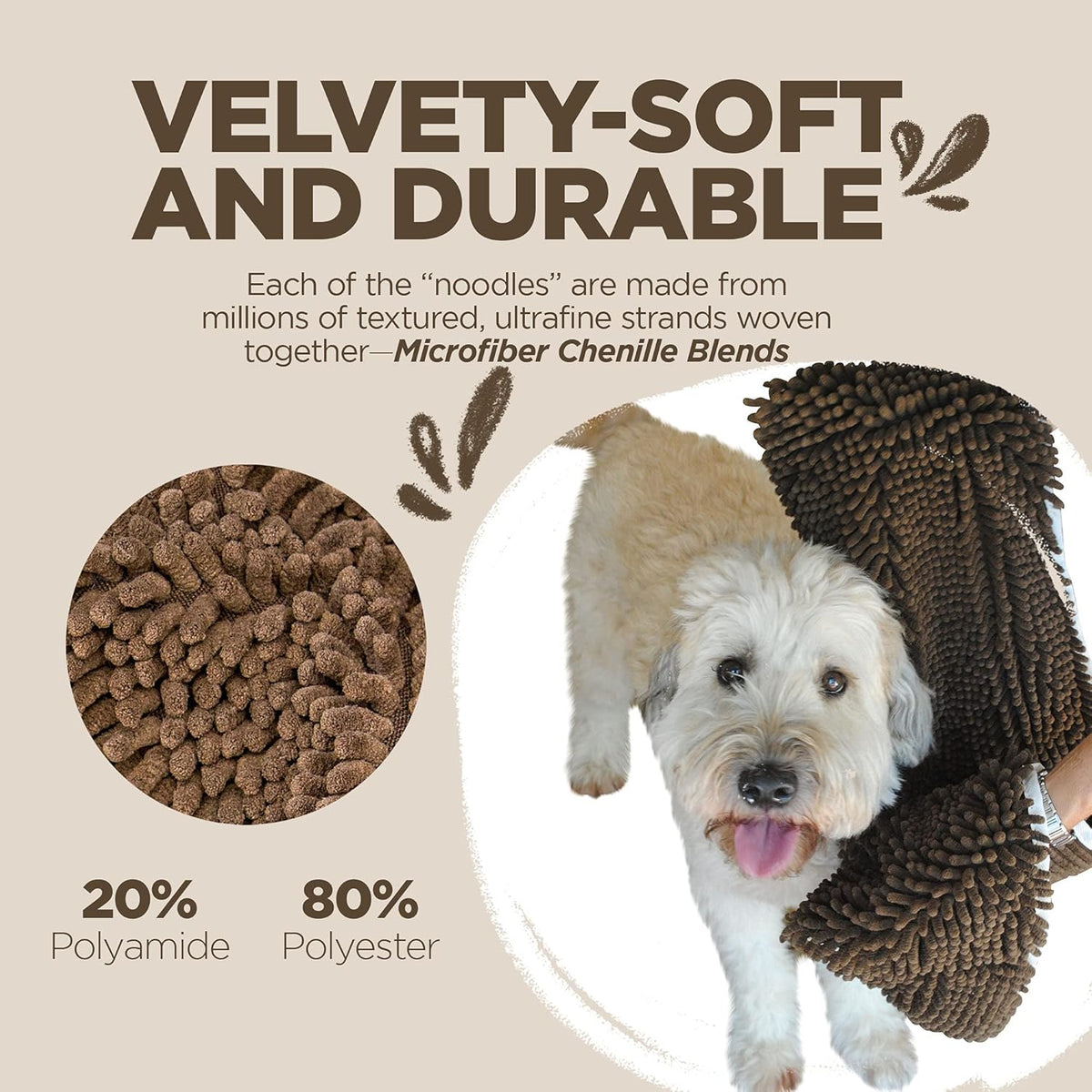 Soggy Doggy Super Shammy Dog Towel - Microfiber Chenille Towel for Drying Dogs and Cleaning Paws