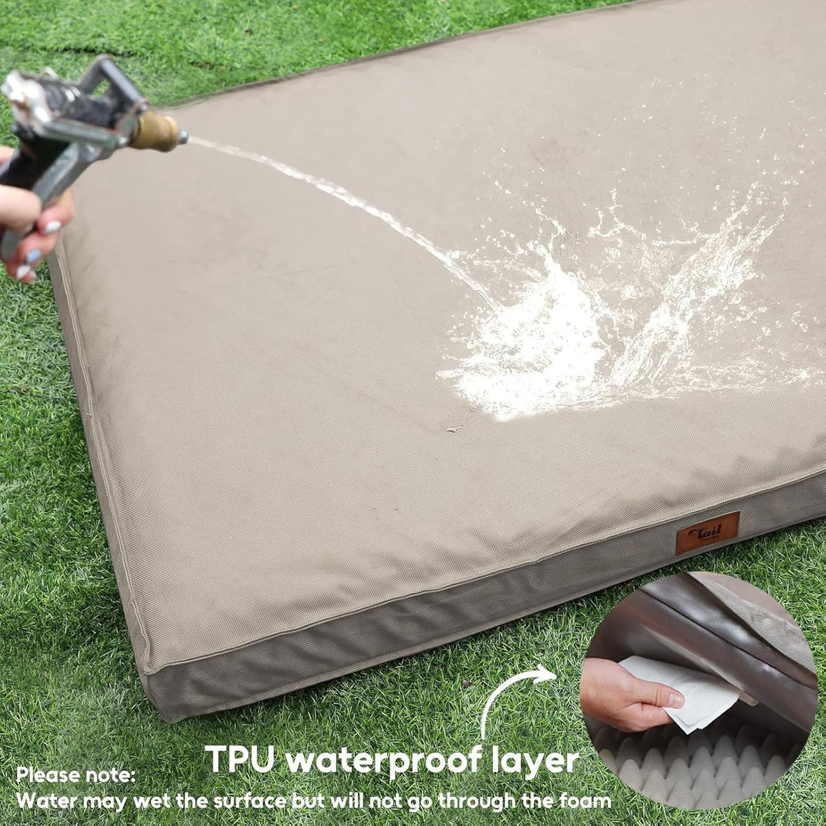 Orthopedic Dog Bed for Extra Large Dogs, XL Waterproof Dog Bed for Large Sized Dogs, Egg Crate Foam