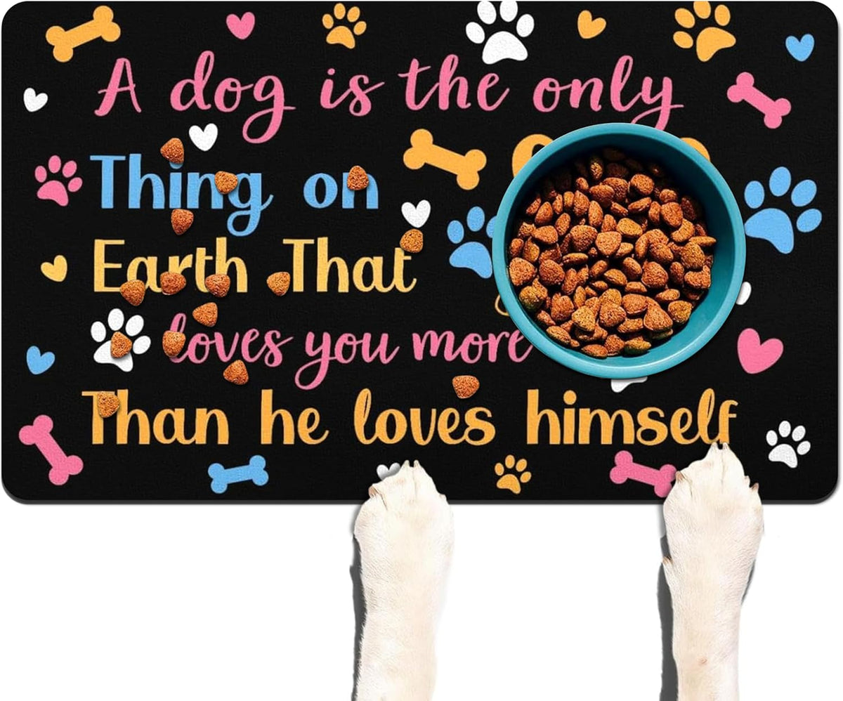 Pet Feeding Mat for Floors Waterproof Dog Mat for Food and Water Absorbent Quick Dry Non Slip mat