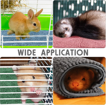 Amylove 4 Pcs Guinea Pig Cage Liner Guinea Pig Bedding Washable Fleece Pee Pads Reusable Small