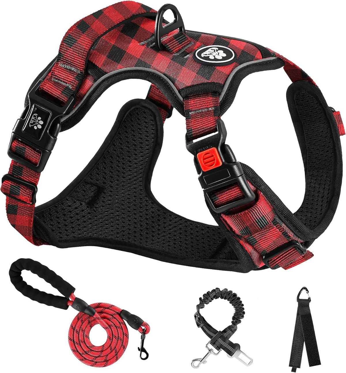 NESTROAD No Pull Dog Harness with Leash, Reflective No Choke Pet Vest Harness,Adjustable Soft