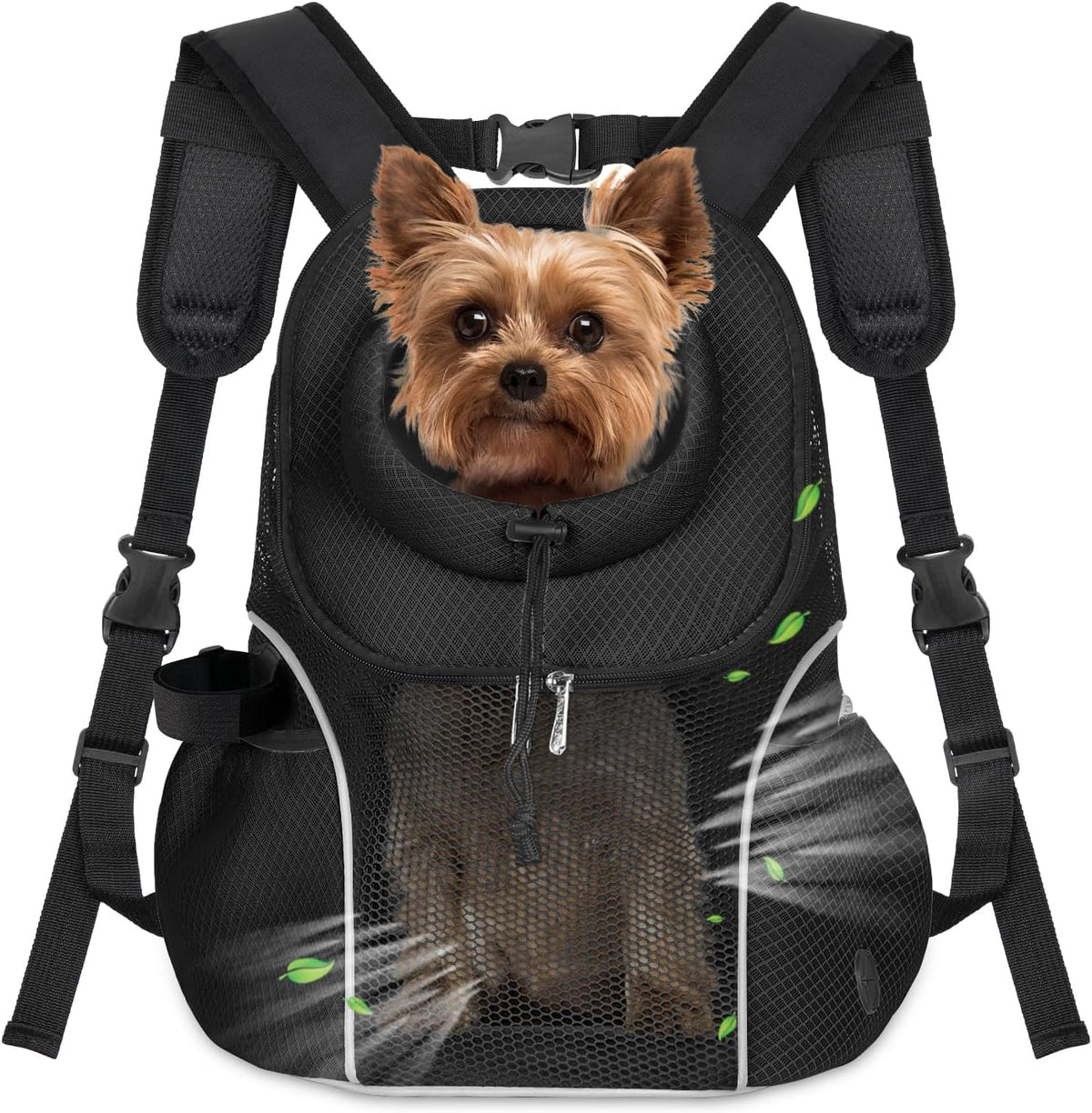 WOYYHO Pet Dog Carrier Backpack Small Dog Front Backpack Ventilated Mesh Dog Travel Back Pack with