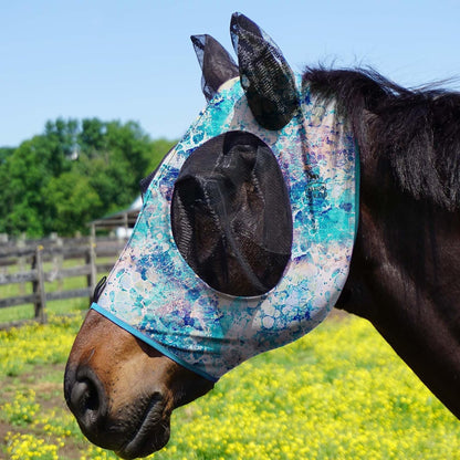 Harrison Howard Super Comfort Stretchy Fly Mask Large Eye Space with UV Protection Soft on Skin
