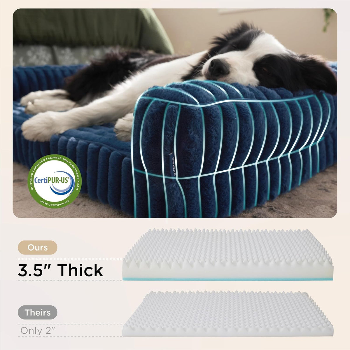 Bedsure Orthopedic Dog Beds for Extra Large Dogs, Waterproof Memory Foam XL Pet Bed with Sides