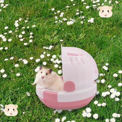 Hamster Carrier Cage Portable Cages Small Animals Carry Travel Case with Water Bottle Plastic