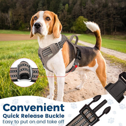 Funfox Dog Harness No Pull, Adjustable Pet Vest Harness, Super Soft Material with Vertical Handle