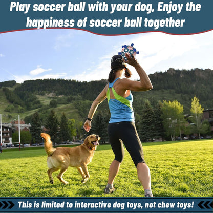 QDAN Dog Toys Soccer Ball with Straps, Herding Balls for Dogs, Interactive Toy for Tug of War