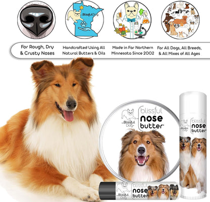 The Blissful Dog Collie Nose Butter for Dry, Cracked Skin, Lick-Safe Dog Nose Balm with