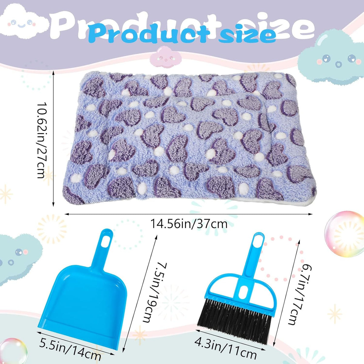 Yulejo 6 Pieces Guinea Pig Bed Plush Hamster Mat Bunny Bed Small Animal Sleeping Bedding Pads with