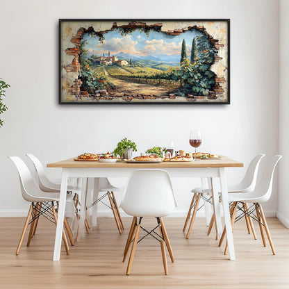 Large Farmhouse Country Landscape Wall Art for Living Room, Rustic Countryside Canvas Oversized
