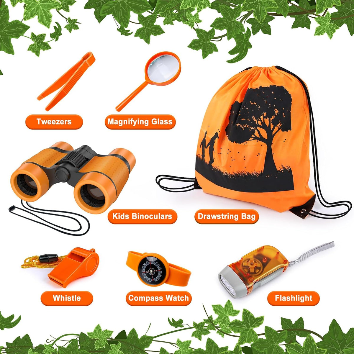 Kids Explorer Kit & Bug Catcher Kit, Camping Gear for Kids, Outdoor Exploration Set with Backpack &