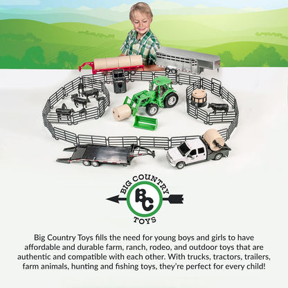 Big Country Toys 12-Piece Ranch Set - Farm Animal Toys for 3 Year Old Boys and Girls - Toy Figures