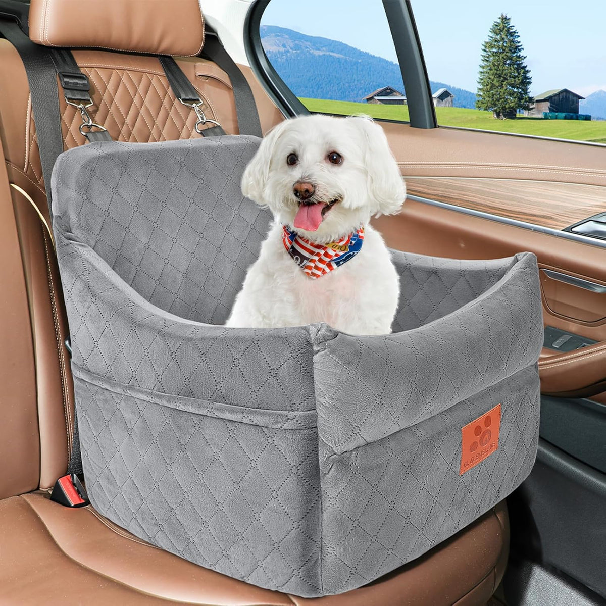Dog Car Seat for Small/Medium Dogs, Dog Booster Car Seats with Thick Cushion for Dogs Under 35lbs