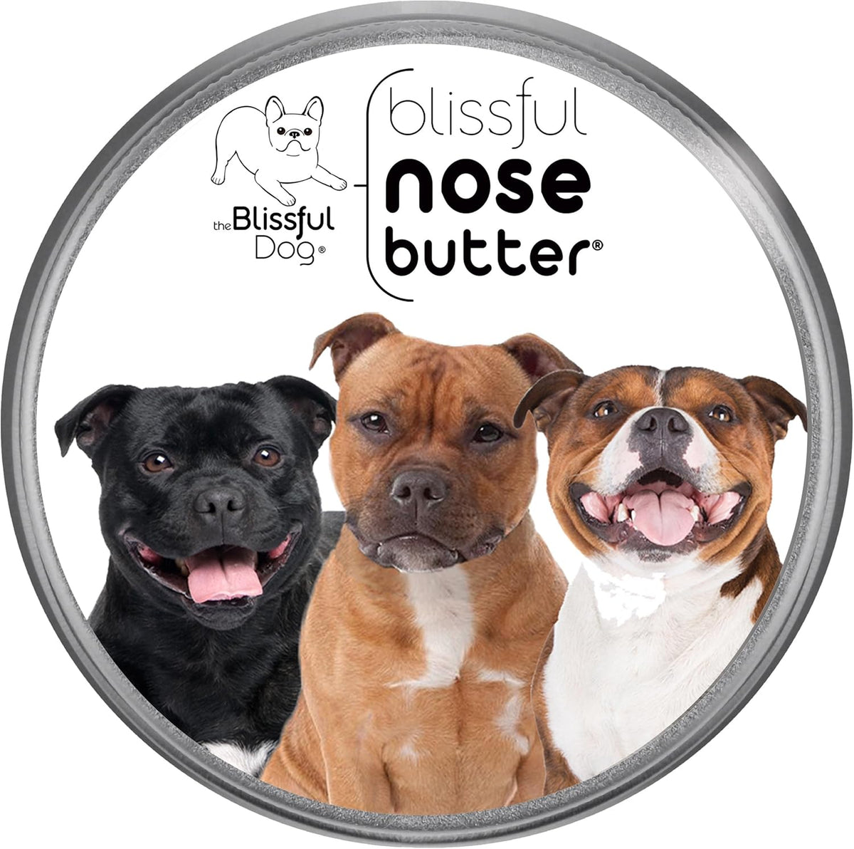 The Blissful Dog Staffordshire Bull Terrier Nose Butter for Dry, Cracked Skin, Lick-Safe Dog Nose