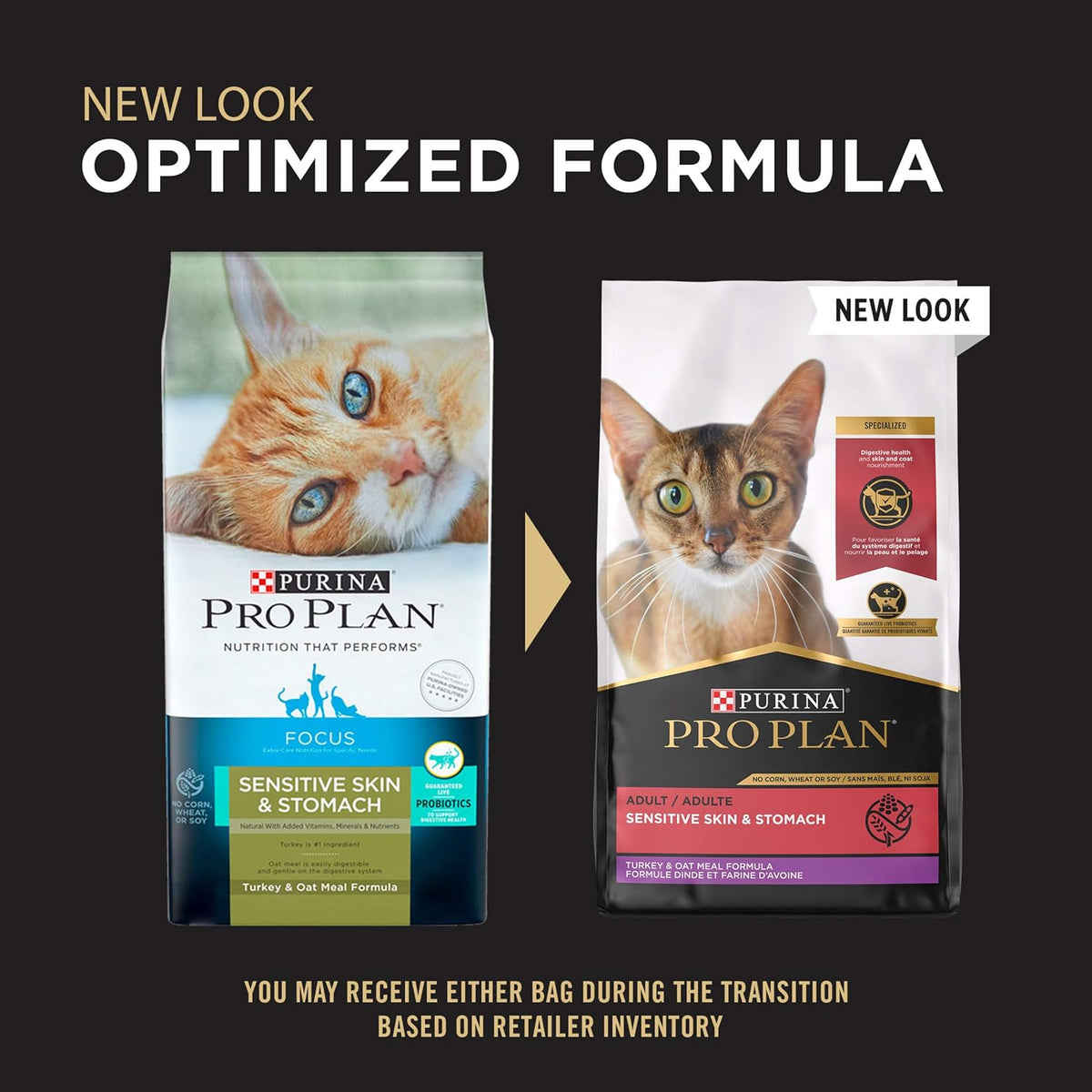 Purina Pro Plan With Probiotics, Sensitive Skin & Stomach, Natural Dry Cat Food, Turkey & Oat Meal