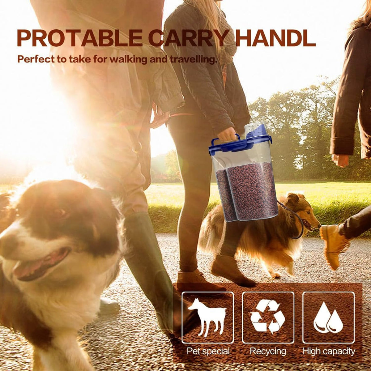 Dog Food Storage Container, 5-7 Lbs Airtight Pet Food Container, Cat Food Container Dispenser with