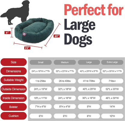 Majestic Pet 40 Inch Micro Velvet Calming Dog Bed Washable 40x29x9 (inch) – Cozy Soft Round Donut
