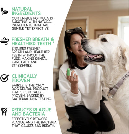 Barkle Vet Approved Dog Teeth Cleaning Toothpaste & Tooth Brushing Kit | Eliminate Plaque, Tartar &