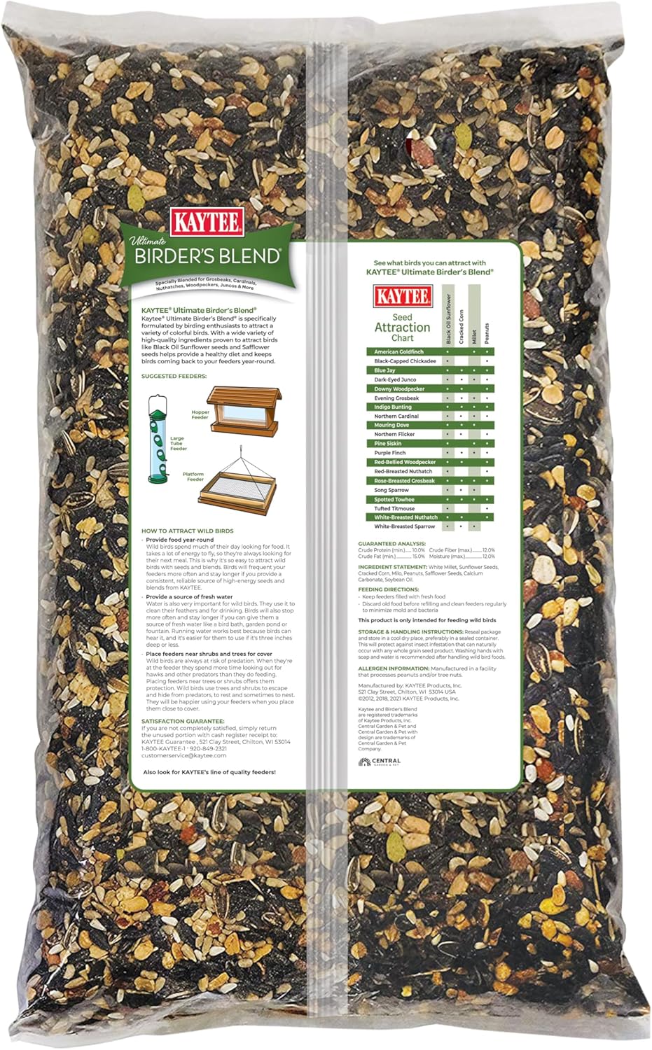 Kaytee Wild Bird Ultimate Birder's Blend Food Seed For Grosbeaks, Cardinals, Nuthatches
