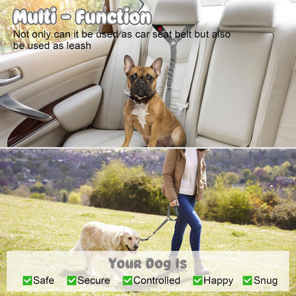 BWOGUE Pet Dog Cat Seat Belts, Car Headrest Restraint Adjustable Safety Leads Vehicle Seatbelt
